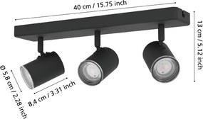 Eglo 901966 - Kúpeľňové bodové svietidlo CONSUMA 3xGU10/5W/230V IP44 čierna
