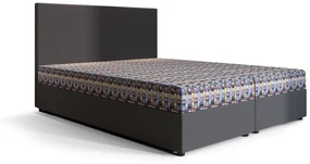Manželská posteľ  Boxspring 140 cm Skonto Comfort (tmavosivá + vzor pletený) (s matracom a úložným priestorom). Akcia -20%. Vlastná spoľahlivá doprava až k Vám domov. 1056312