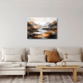 Sklenený obraz - Maľba horskej krajiny (70x50 cm)
