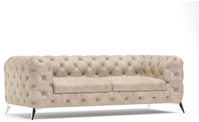 Béžová zamatová pohovka 225 cm Chelsea – Ropez