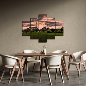 Obraz krajiny s kostolom (150x105 cm)