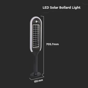 LED Solárna lampa so senzorom BOLLARD LED/5W/5,5V 70 cm 4000K IP65 2000 mAh