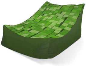 Sedací vak Lounge Green Blocks 3D - detský, zelená
