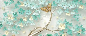 Obraz kvety s motýľmi (120x50 cm)