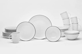 Jedálenský servis (24 dielov) Black Star, biela/čierna