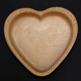 AMADEA Drevená miska v tvare srdca, masívne drevo, rozmer 13,5x13,5x2 cm