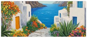 Obraz - Grécka ulička (120x50 cm)