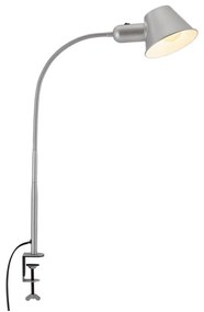 Brilo - Flexibilná stolná lampa s klipom 1xE27/10W/230V strieborná
