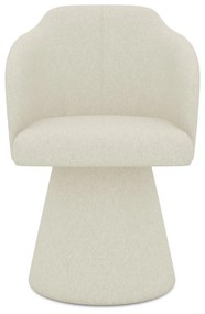 Krémovobiele čalúnené jedálenské kreslo Kanoa – Makamii