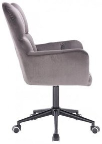 LuxuryForm DESIGN Kreslo AURORA VELUR na čiernej podstave s kolieskami - tmavo šedé
