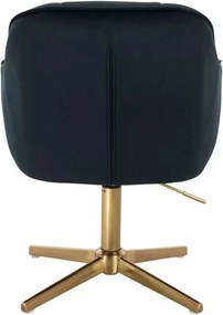 LuxuryForm DESIGN Stolička AVOLA VELUR na zlatom kríži - čierna