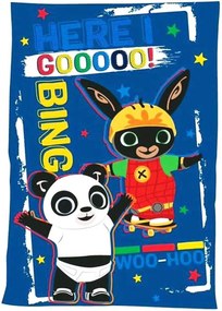 Detská fleecová deka Zajačik Bing Bunny - motív Here I Goooo! - polar fleece 170 GSM - 100 x 140 cm