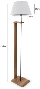 Stojacia lampa AYD 1xE27/40W/230V biela+/hnedá