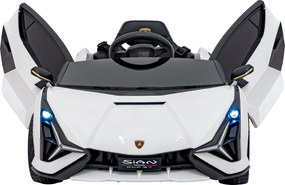 Ramiz Lamborghini SIAN Batéria pre deti biela + diaľkové ovládanie + EVA + pomalý štart + zvuková LED dióda