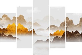 Obraz - Hory v hmle (150x105 cm)