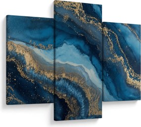 Obraz - Modrá mramorová abstrakcia (90x60 cm)
