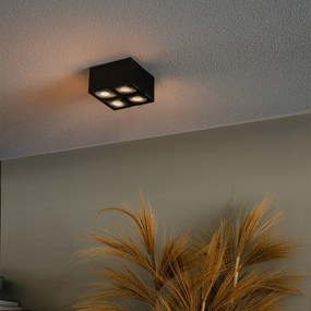 Dizajnové bodové svetlo čierne 4-žiarovkové - Qubo Honey