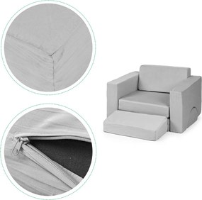 Dětské modulární křeslo DIY šedé