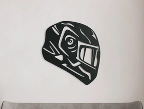 drevko Drevená nálepka Motorkárska prilba Rozmer obrazu: 35,5 x 32,5 cm, Farba dekorácie: Čierna