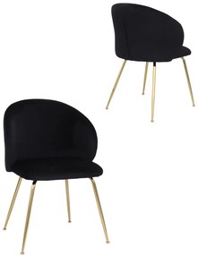 Jedálenská stolička Ganta Gold, čierny zamat