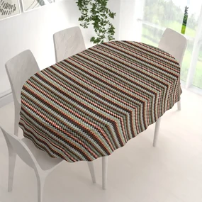 Biante Bavlnený oválny obrus Sandra SA-097 Retro cik cak 130x180 cm