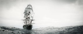 Obraz - Loď plávajúca po oceáne (120x50 cm)