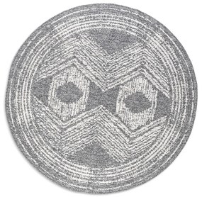 ELLE Decoration koberce Kusový koberec Gemini 106028 Silver kruh z kolekcie Elle – na von aj na doma - 100x100 (priemer) kruh cm