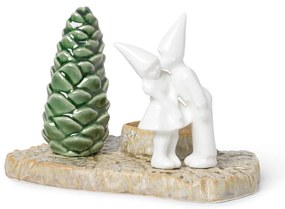 Vianočný kameninový svietnik Kähler Design Christmas Kiss, dĺžka 17 cm