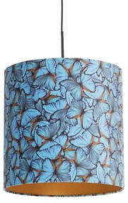 Závesná lampa s velúrovým odtieňom motýle so zlatom 40 cm - Combi
