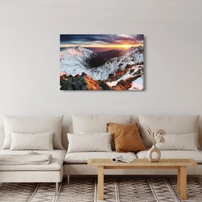 Obraz - Zimná horská panoráma (90x60 cm)