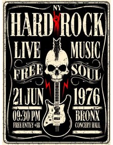 Ceduľa Hard Rock Live Music 1976
