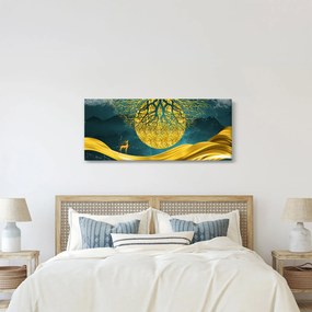 Obraz - Abstrakcia, Zlatá krajina (120x50 cm)