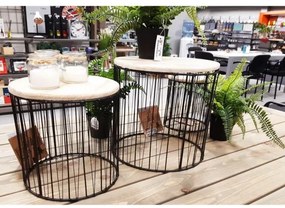 SADA 3x Stojan na kvety pr. 19/23/28 cm čierna/béžová