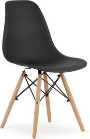 Jedálenská zostava TODI 80cm okrúhly stolový set čierny a 2 stoličky OSAKA čierne + 2 stoličky OSAKA čierne ZADARMO