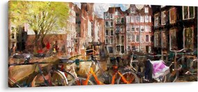 Obraz - Amsterdam, maľba (120x50 cm)