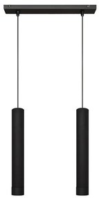 LED Luster na lanku TUBA 2xGU10/4,8W/230V čierna