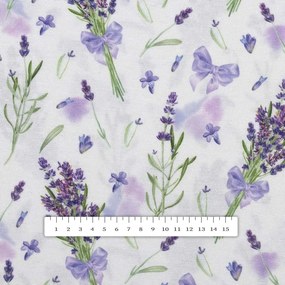 Biante Dekoračná obliečka na vankúš PML-085 Vetvičky levandúľ na bielom 30 x 50 cm