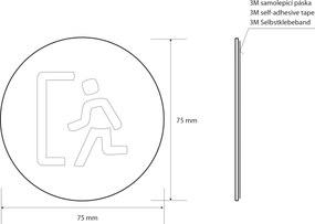 Sapho Sapho, Ceduľa "EXIT", priemer 75mm, nerez mat, XP128