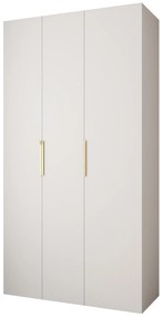 Šatníková skriňa 130 cm Carmela 40-4 (biela + zlatá). Akcia -20%. Vlastná spoľahlivá doprava až k Vám domov. 1126646