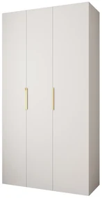 Šatníková skriňa 130 cm Carmela 40-4 (biela + zlatá). Akcia -20%. Vlastná spoľahlivá doprava až k Vám domov. 1126646