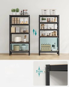 Kovový policový regál TAYLOR 5 políc 150x75 cm