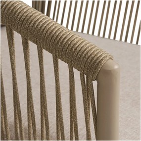 Béžová kovová/polstrovaná záhradná stolička Salerno – House Nordic