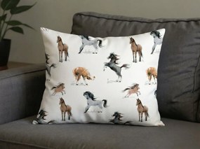 Sada 2 ks dekoračných obliečok na vankúš HORSE DREAM 40x60 cm, biela