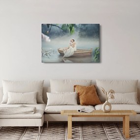 Obraz - Žena na loďke (90x60 cm)