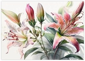 Obraz - Ľalia, ilustrácie (70x50 cm)