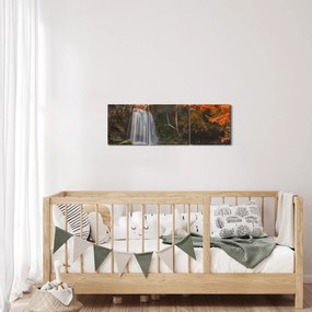 Obraz - Vodopád v Thajsku (s hodinami) (90x30 cm)
