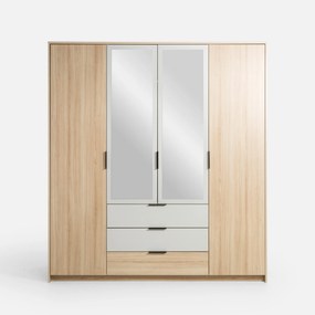 Šatní skříň Ryga 02 187 cm dub Riva/šedá