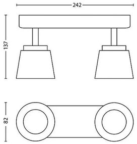 Philips 53342/31/16 - LED bodové svietidlo DENDER 2xLED/4W/230V