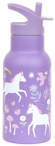 A Little Lovely Company - antikorová fľaša na pitie, 350 ml - jednorožce a dúha