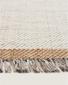 Krémovobiely ručne tkaný vlnený koberec 200x300 cm Brina – Kave Home